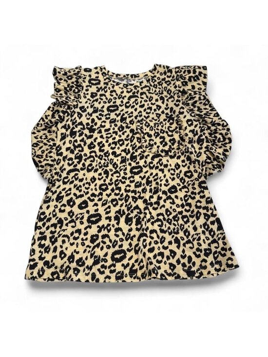 Tops - 3/$20 Leopard Print Ruffled Flutter Sleeve Blouse Top Women's Small Summer
